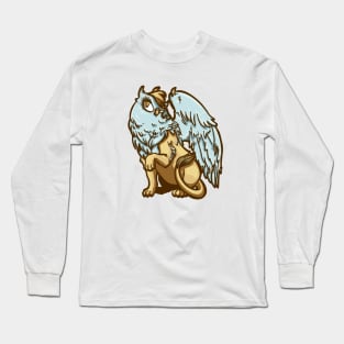 Griffin in Pale Blue and Gold Long Sleeve T-Shirt